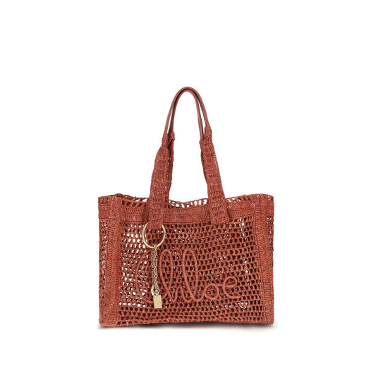 Chloé Brown Raffia Shoulder Bag