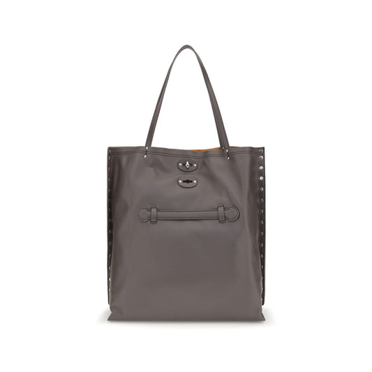 Zanellato Gray Calf Leather Bos Taurus Shoulder Bag
