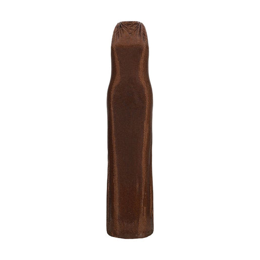 Self-Portrait Brown Polyester Cocktail Dress