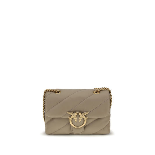 PINKO Beige Calf Leather Bos Taurus Shoulder Bag