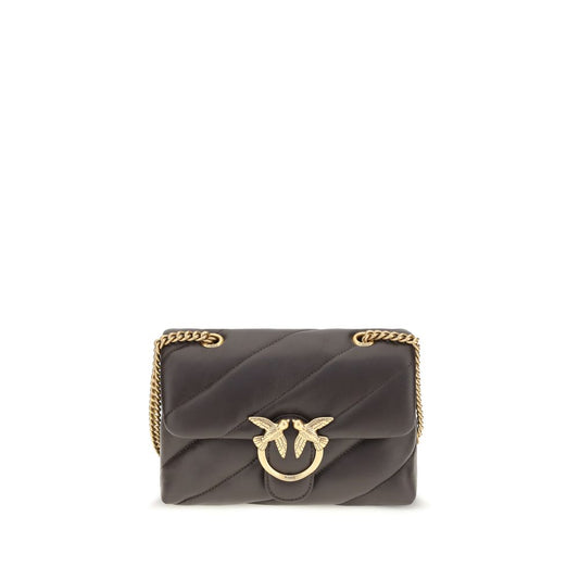 PINKO Brown Calf Leather Bos Taurus Shoulder Bag