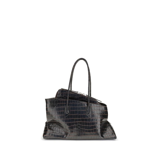 The Attico Black Calf Leather Bos Taurus Shoulder Bag