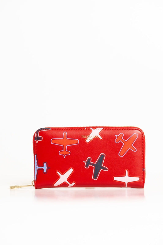 Trussardi Red Leather Women Wallet