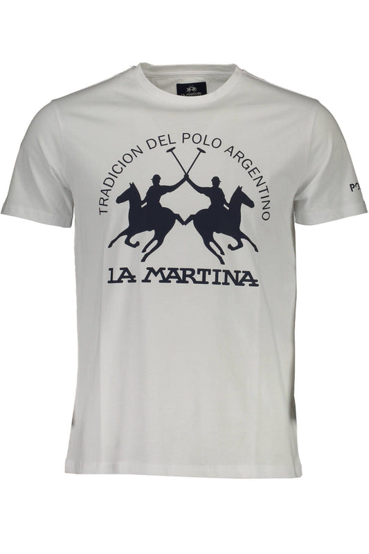 La Martina White Cotton Men T-Shirt