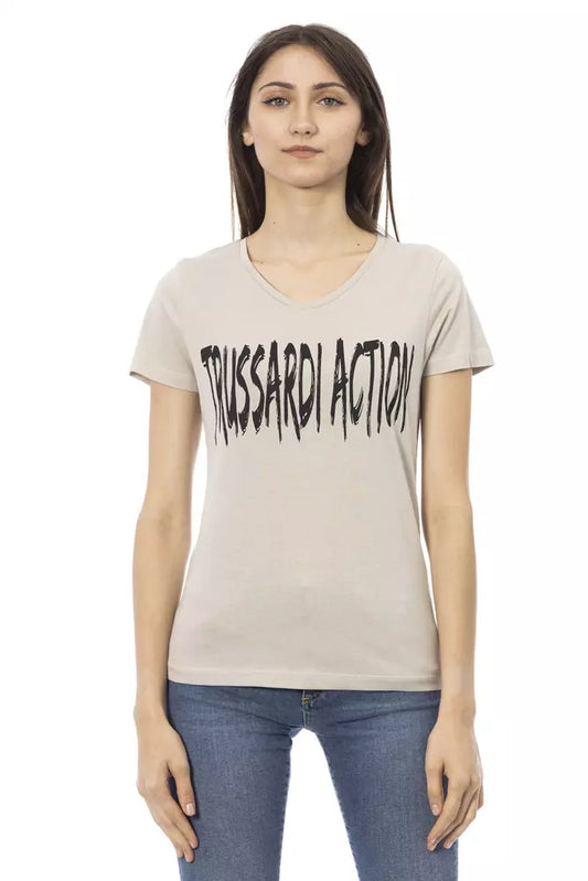Camiseta Trussardi Action de algodón beige para mujer