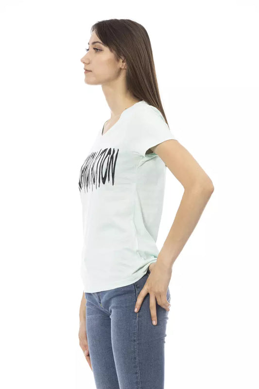 Camiseta Trussardi Action de algodón azul claro para mujer