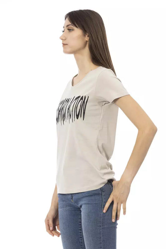 Camiseta Trussardi Action de algodón beige para mujer