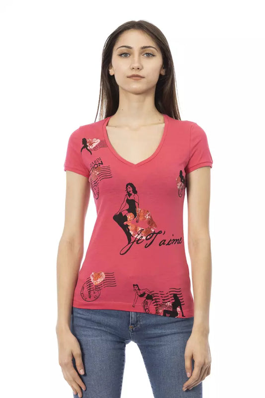 Camiseta Trussardi Action de algodón rosa para mujer