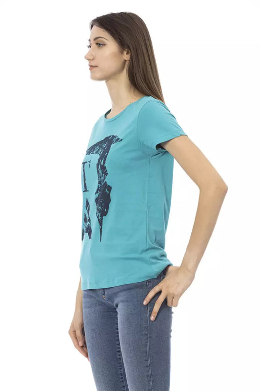 Camiseta Trussardi Action de algodón azul claro para mujer