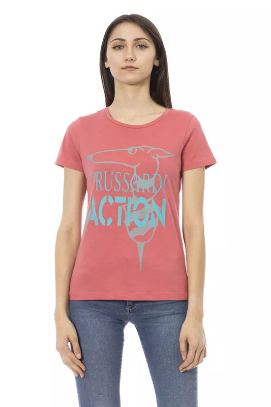 Camiseta Trussardi Action de algodón rosa para mujer