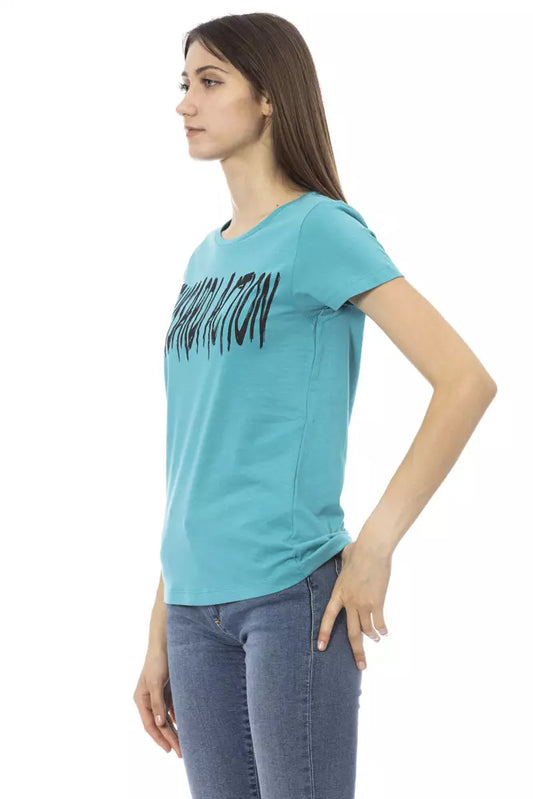 Camiseta Trussardi Action de algodón azul claro para mujer