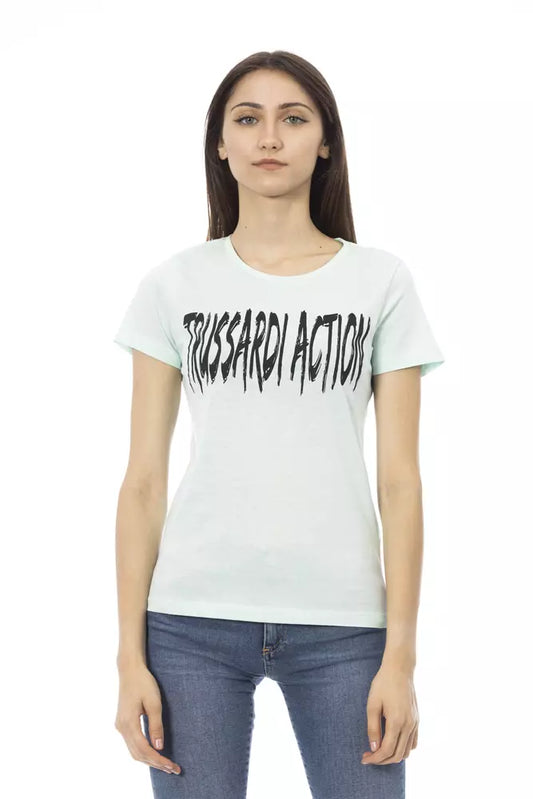 Camiseta Trussardi Action de algodón azul claro para mujer