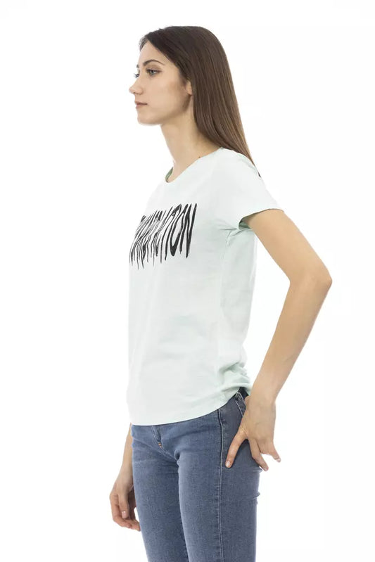 Camiseta Trussardi Action de algodón azul claro para mujer