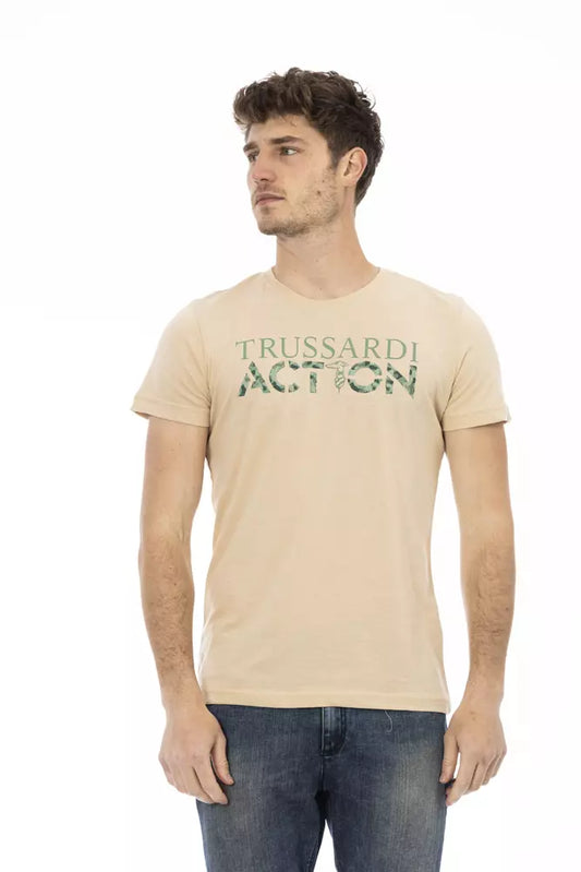 Camiseta Trussardi Action de algodón beige para hombre
