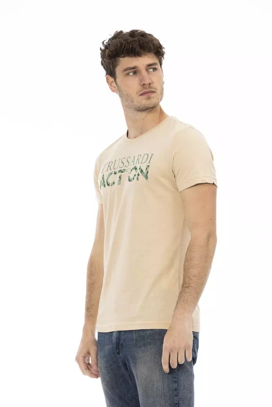 Camiseta Trussardi Action de algodón beige para hombre
