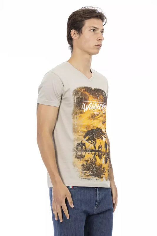 Camiseta Trussardi Action de algodón beige para hombre