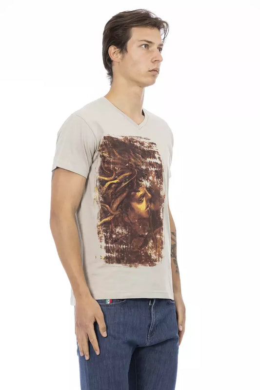 Camiseta Trussardi Action de algodón beige para hombre