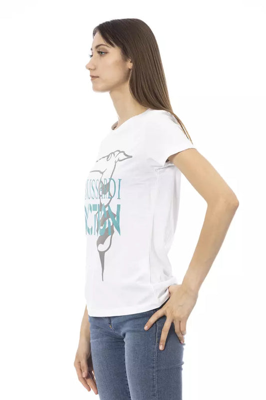 Camiseta blanca estampada Trussardi Action Chic: un básico para el armario de verano