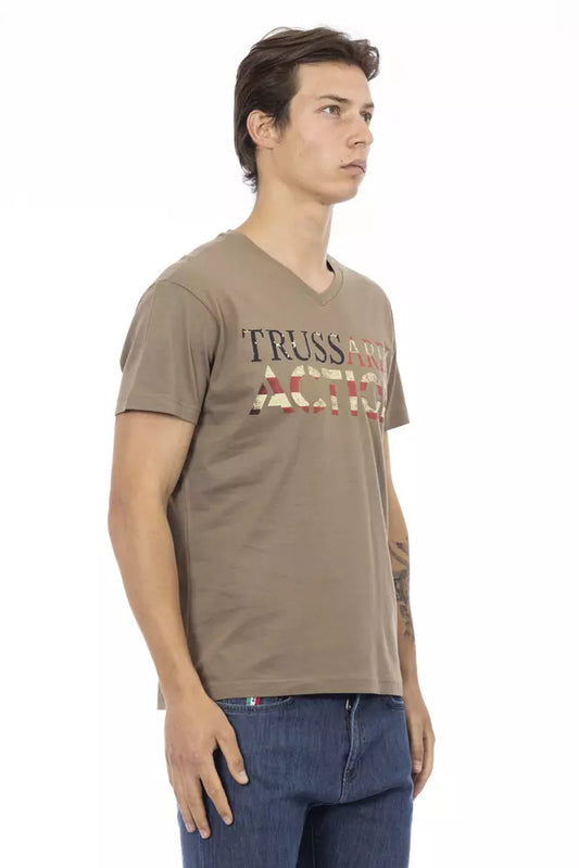Camiseta Trussardi Action de algodón marrón para hombre