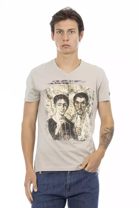 Camiseta Trussardi Action de algodón beige para hombre