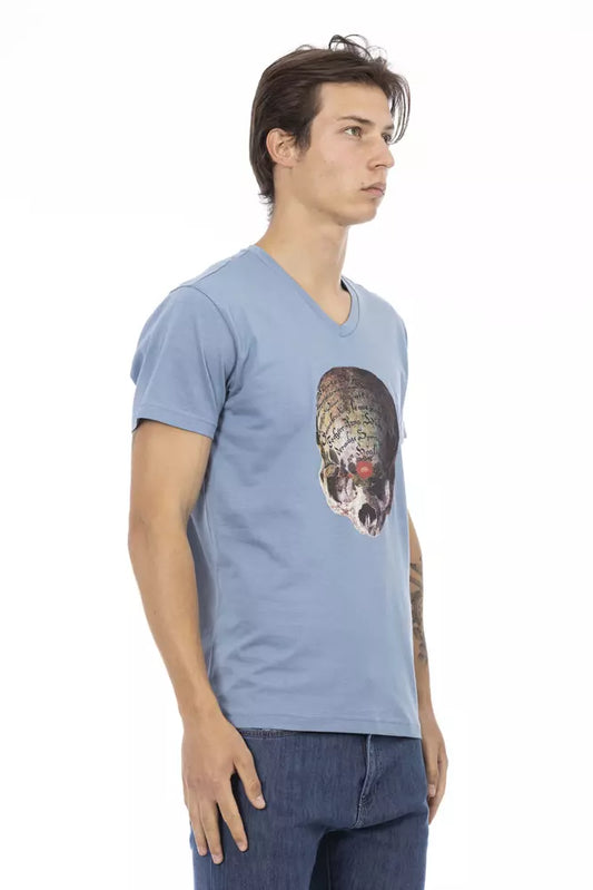Camiseta Trussardi Action de algodón azul claro para hombre