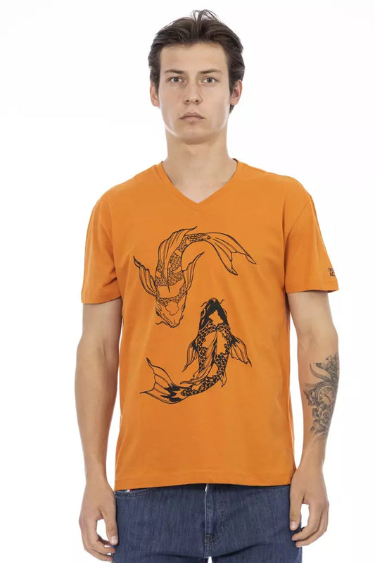 Camiseta Trussardi Action de algodón naranja para hombre