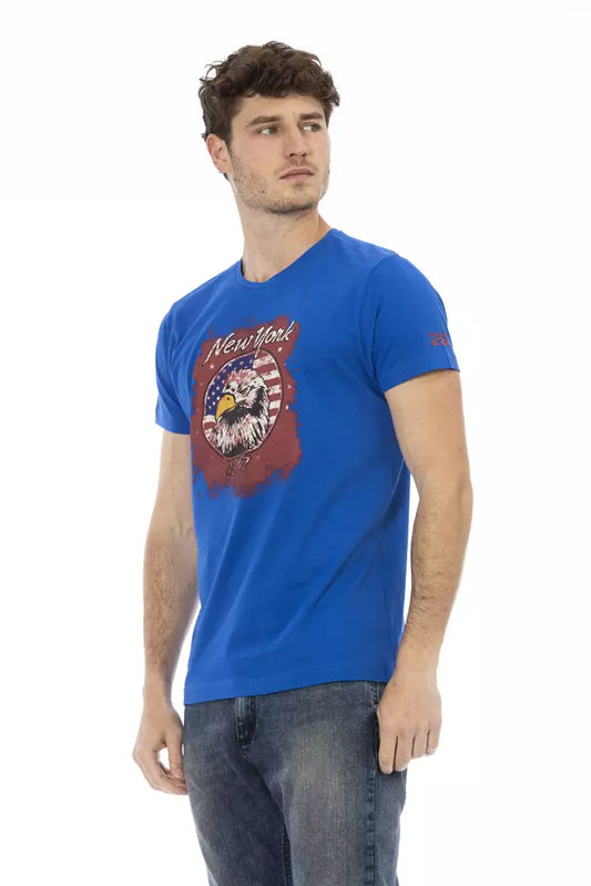 Camiseta Trussardi Action de algodón azul para hombre