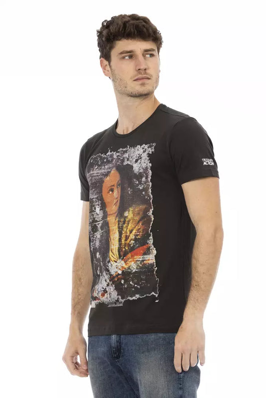 Camiseta Trussardi Action de algodón negro para hombre