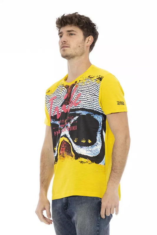 Camiseta Trussardi Action de algodón amarillo para hombre