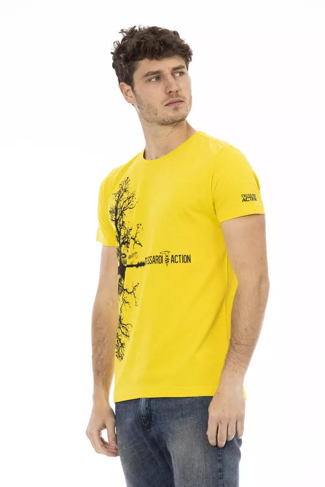 Trussardi Action Yellow Cotton Men T-Shirt