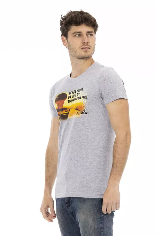 Camiseta Trussardi Action de algodón gris para hombre