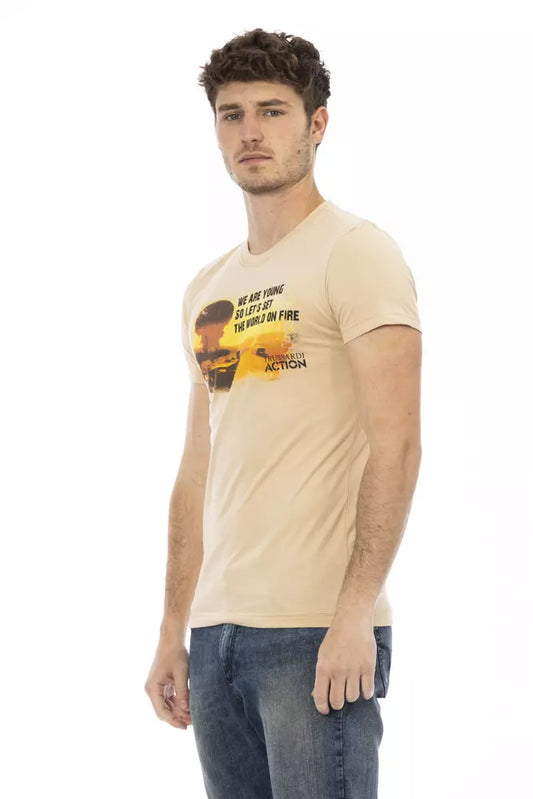 Camiseta Trussardi Action de algodón beige para hombre