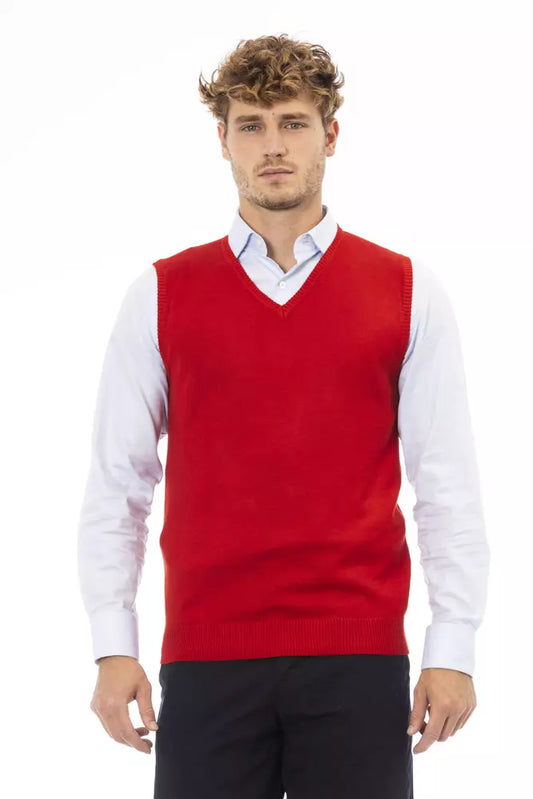 Chaleco de viscosa roja Alpha Studio para hombre