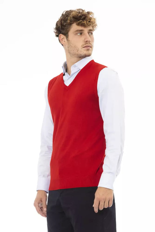 Chaleco de viscosa roja Alpha Studio para hombre