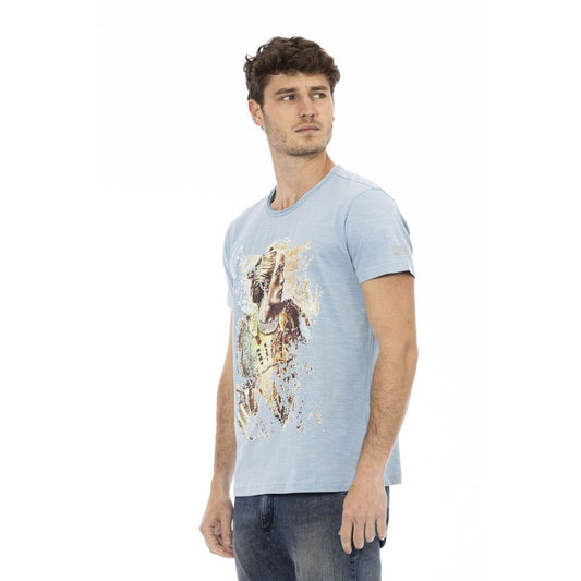 Camiseta Trussardi Action de algodón azul claro para hombre