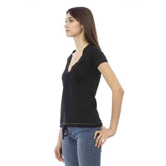 Top Trussardi Action de algodón negro para mujer