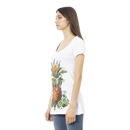 Camiseta blanca de algodón para mujer de Just Cavalli