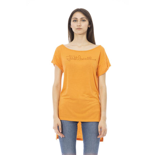 Camiseta de algodón naranja para mujer de Just Cavalli
