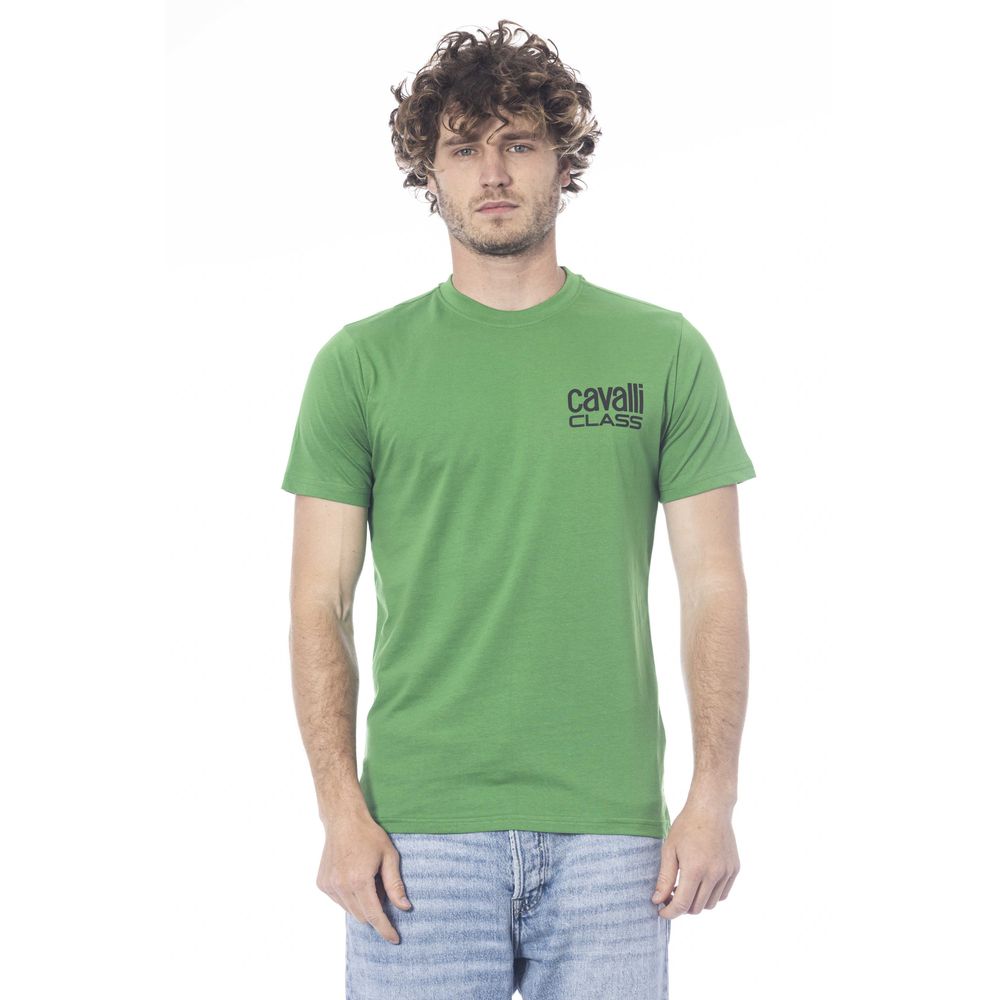 Cavalli Class Green Cotton T-Shirt