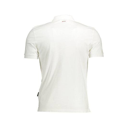 Napapijri White Cotton Men Polo Shirt