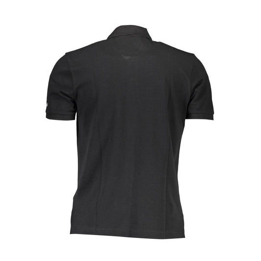 La Martina Black Cotton Men Polo Shirt