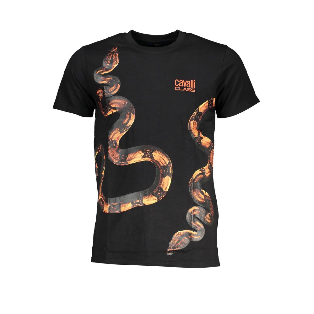 Cavalli Class Black Cotton T-Shirt