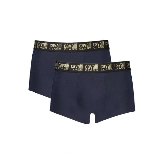 Cavalli Class Blue Cotton Underwear