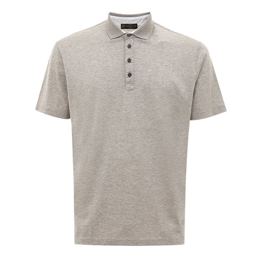 Corneliani Gray Cotton Polo Shirt