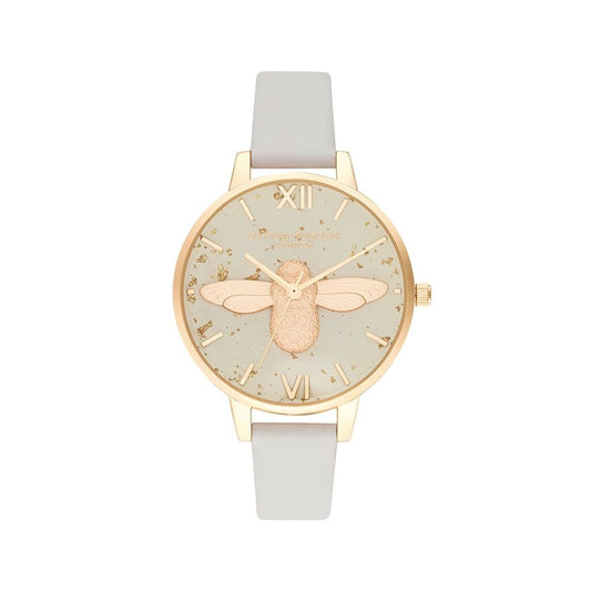 Olivia Burton Gray Synthetic Leather Watch