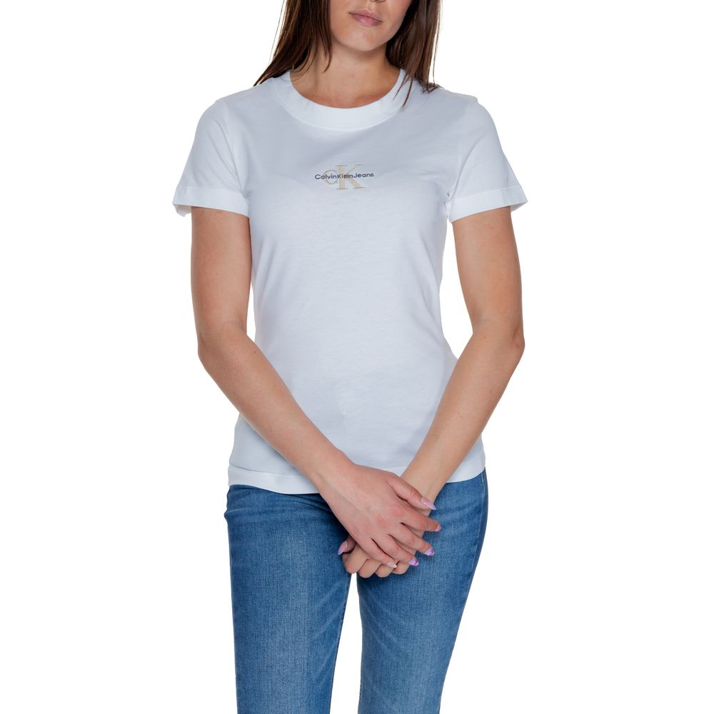 Calvin Klein Jeans White Cotton Rigenerato Tops & T-Shirt