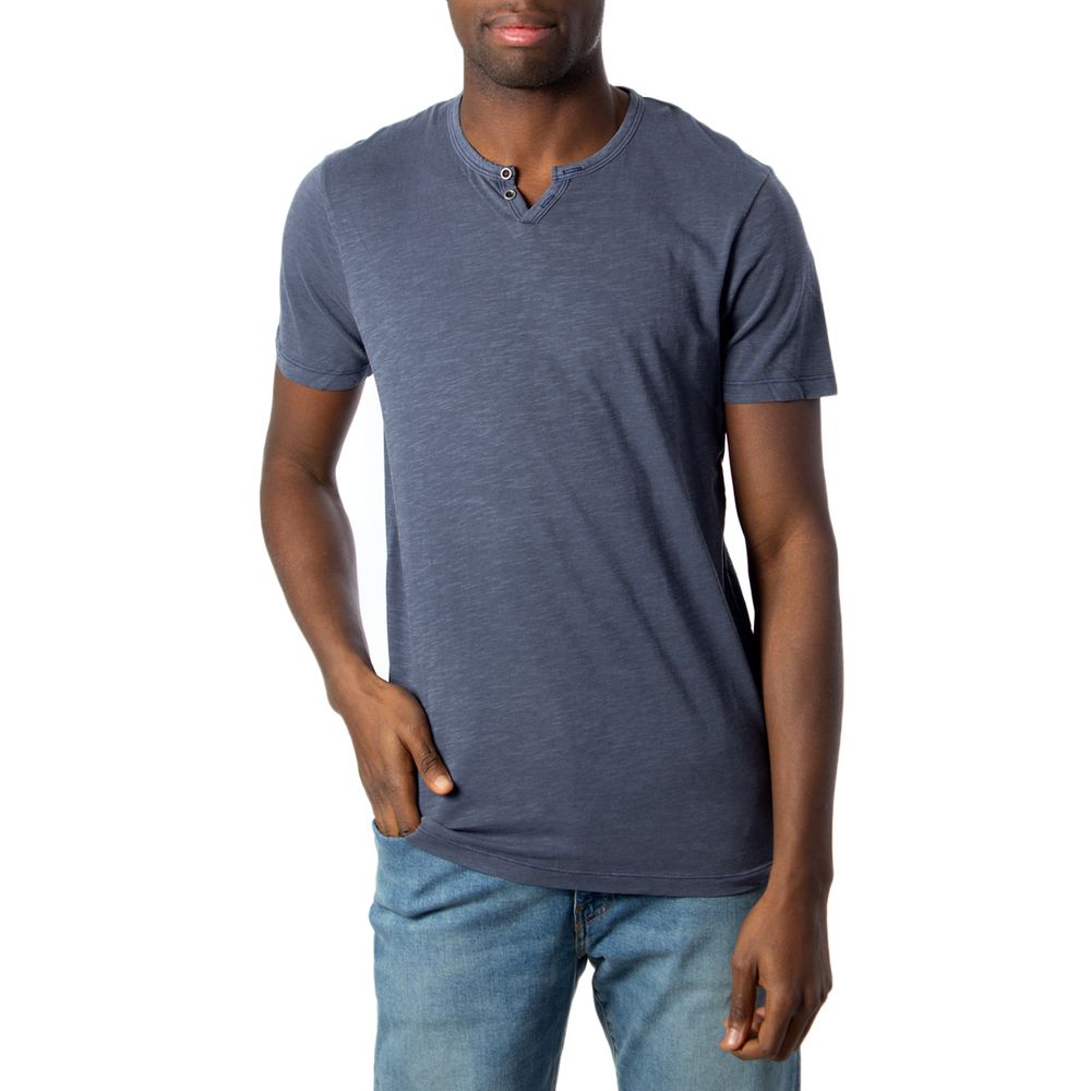 Jack Jones Light Blue Flamed Cotton T-Shirt