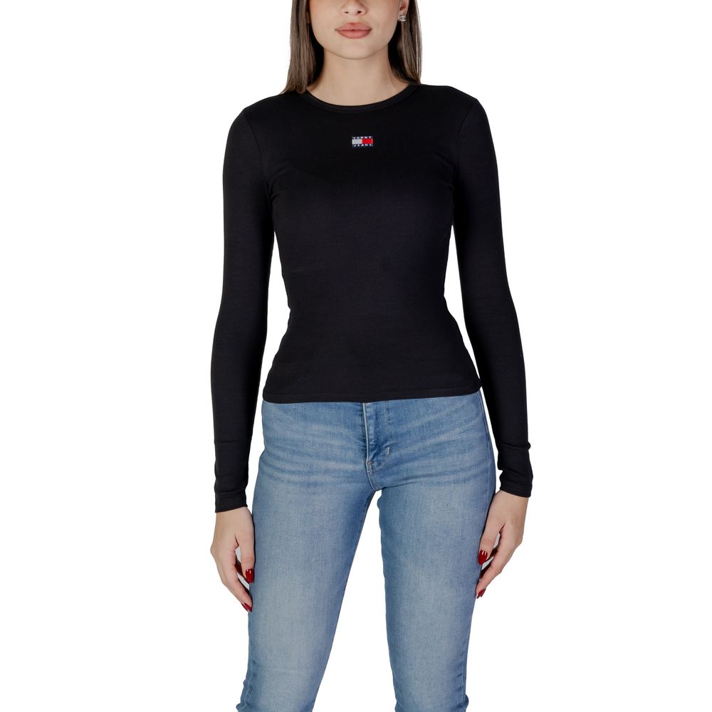 Tommy Hilfiger Jeans Black Cotton Rigenerato Tops & T-Shirt