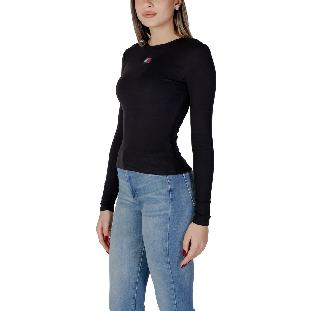 Tommy Hilfiger Jeans Black Cotton Rigenerato Tops & T-Shirt