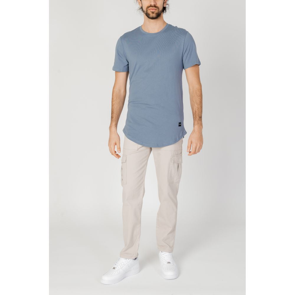 Only & Sons Blue Cotton T-Shirt